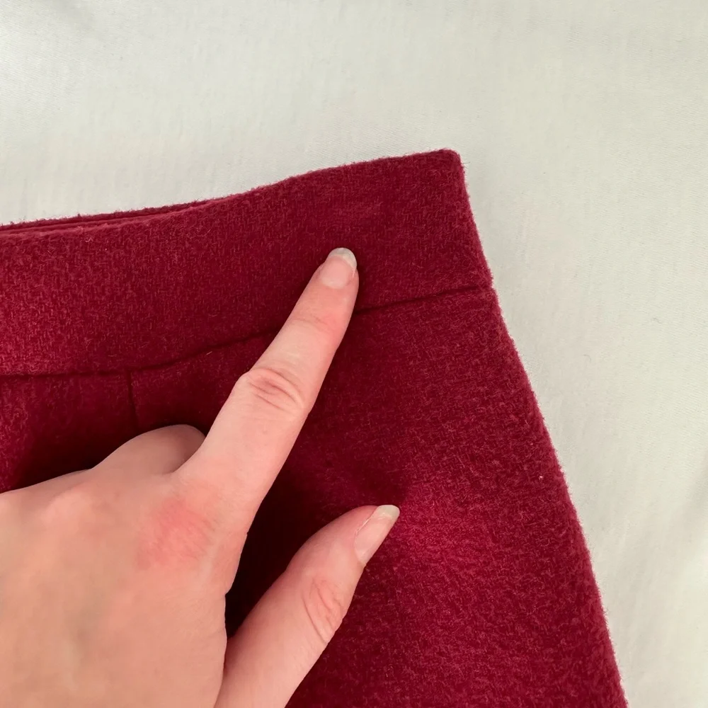 Burgundy J Crew Mercantile Wool Blend Pencil Skirt